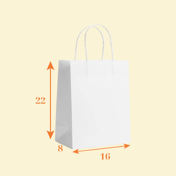 TK26 Túi Kraft trắng trơn 16×8×22